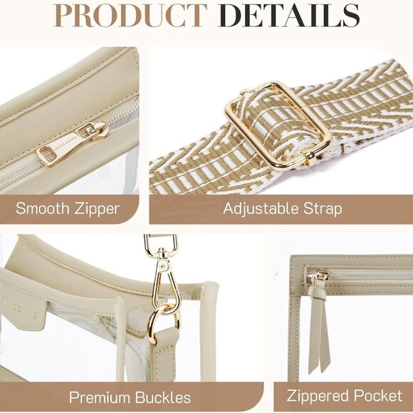 Clear Crossbody Bags for Women Stadium Approved Clear Purse for Concert Transpar - Picture 4 of 8